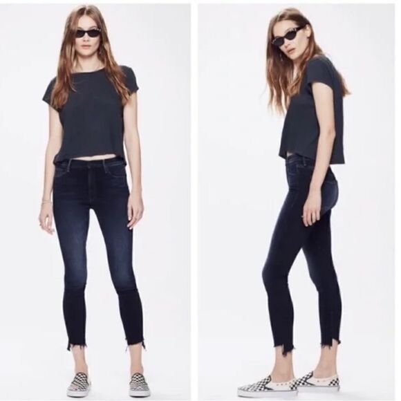 MOTHER Stunner Zip Two Step Ankle Fray Jeans in Last Call size 24 - Picture 1 of 13